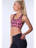 Rosafarbenes Sporttop mit Leopardenmuster MR15498 – Online-Shop – Boutique